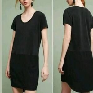 5/$30 Anthropologie Dolan Front Pocket Mini Shirt Dress Black S